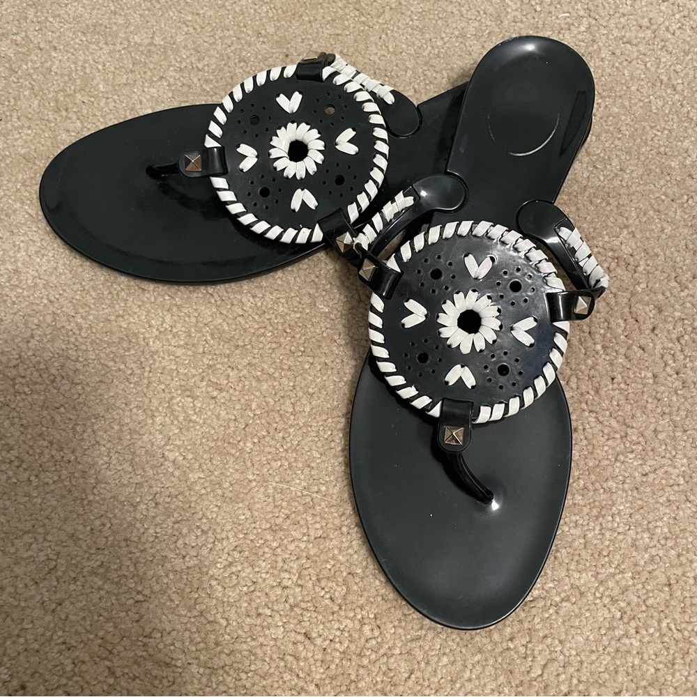 Jack Rogers Black and White Jelly Sandals size 10